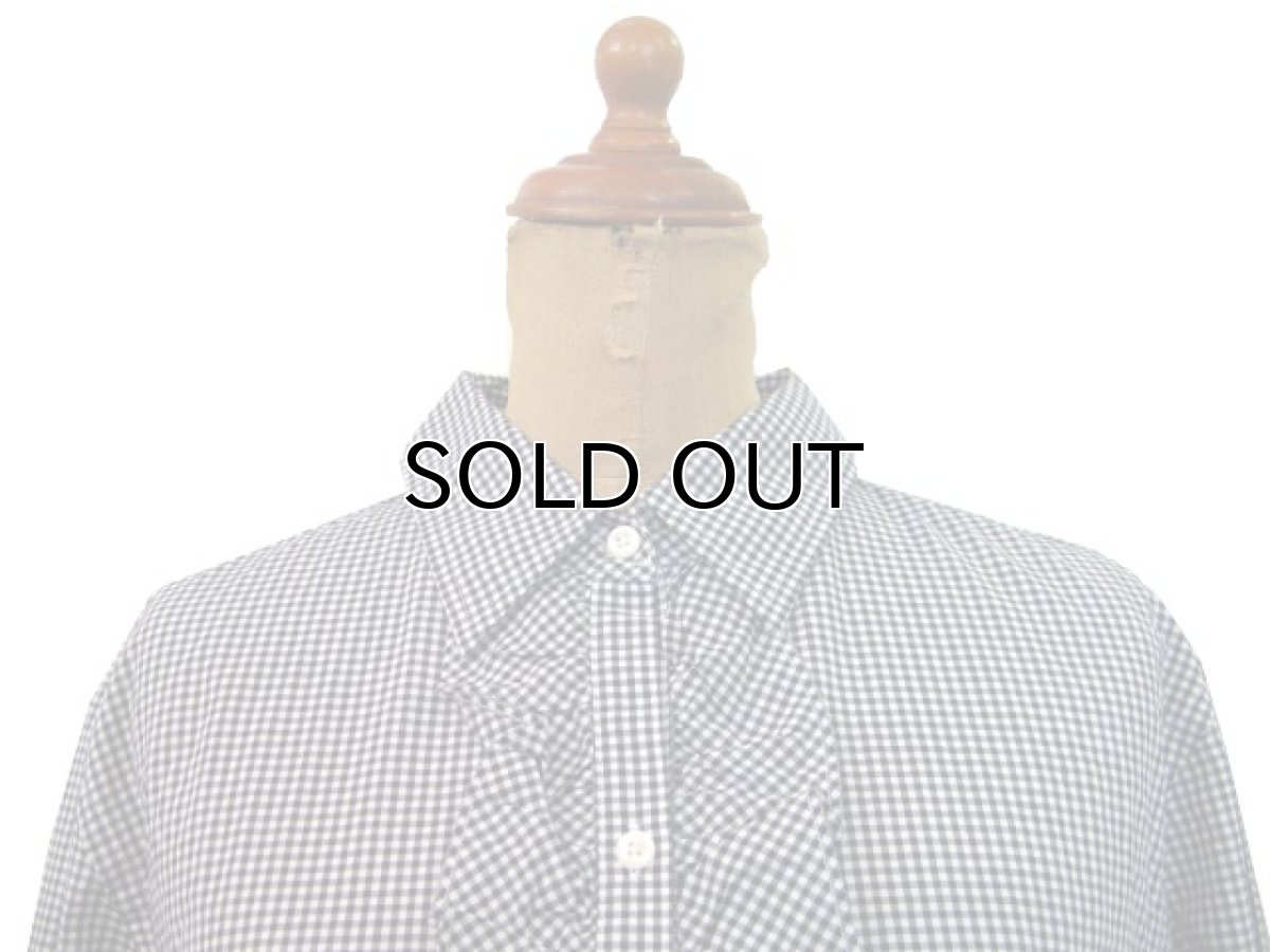 画像3: "LAUREN Ralph Lauren" Gingham Check Frill Shirts　BLACK / WHITE　size S (表記 Women's L) (3)