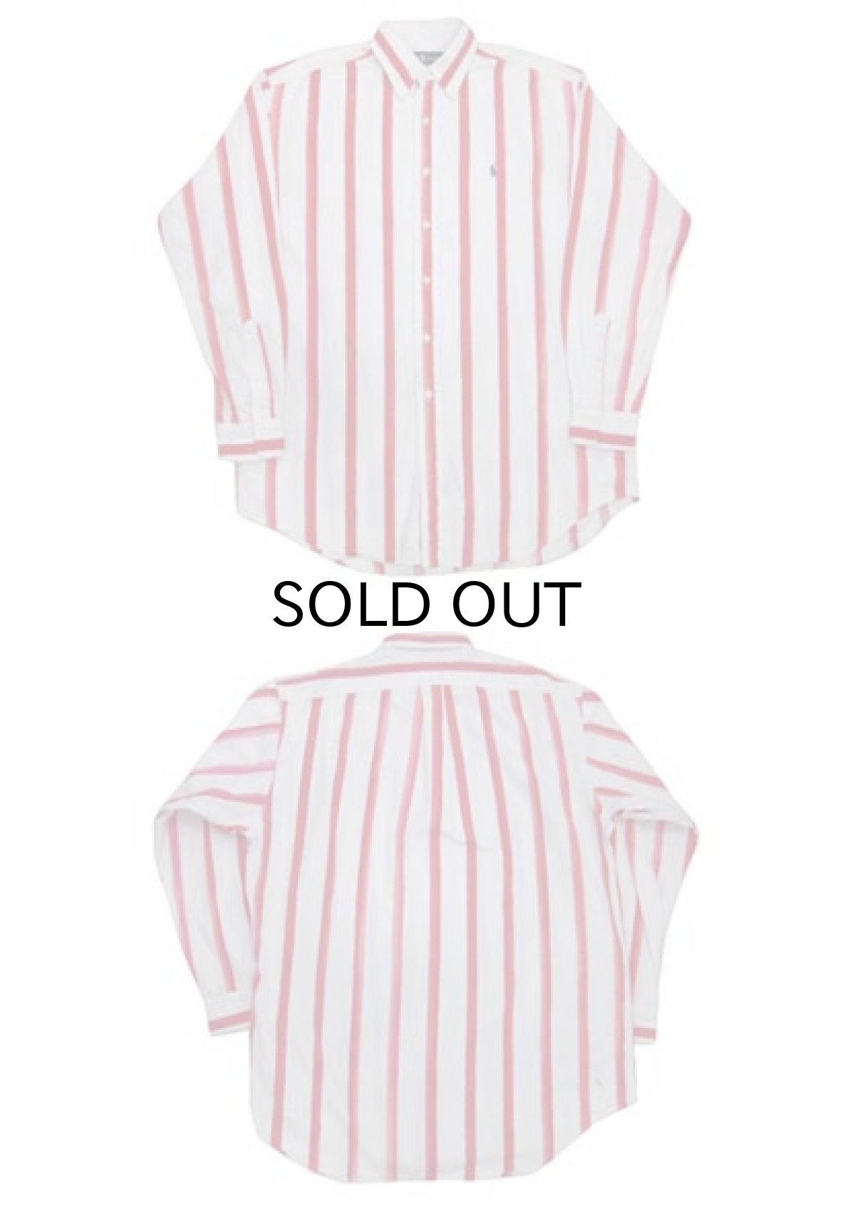 画像3: "Ralph Lauren" Stripe B/D Shirts WHITE / RED size M (表記 XL) (3)