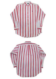 画像3: "Ralph Lauren" Stripe B/D Shirts　WHITE / RED　size M (表記 XL) (3)