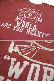 画像4: 1960's OLD Short Sleeve Sweat Shirts　RED系　size M-L (表記 不明) (4)
