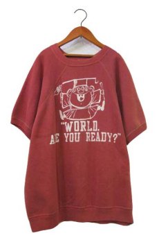 画像1: 1960's OLD Short Sleeve Sweat Shirts　RED系　size M-L (表記 不明) (1)