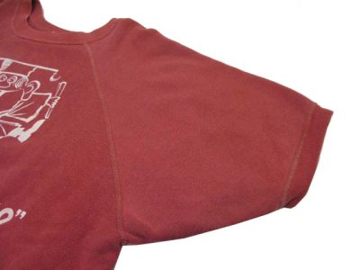 画像1: 1960's OLD Short Sleeve Sweat Shirts　RED系　size M-L (表記 不明)