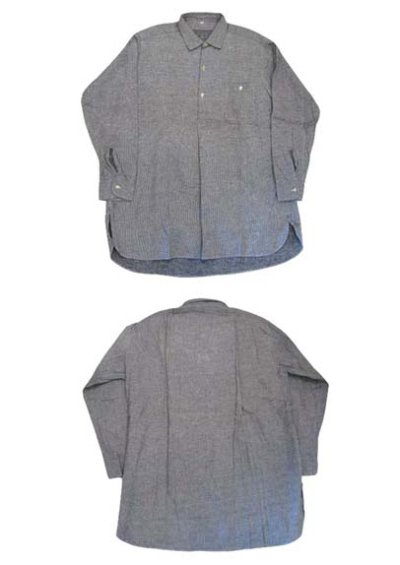 画像1: 1960's French Cotton Flannel Pullover Shirts DEADSTOCK　GREY　size M-L (表記 43)