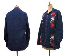 画像2: 1970's "Ruben's sa" L/S Embroidery Denim Shirts　Blue Denim　size S-M (表記 34) (2)