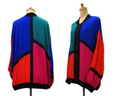 画像2: ~1990's "Pia Rucci" Multi Color Zip Up Jacket　Multi Color　size L (表記 1X) (2)