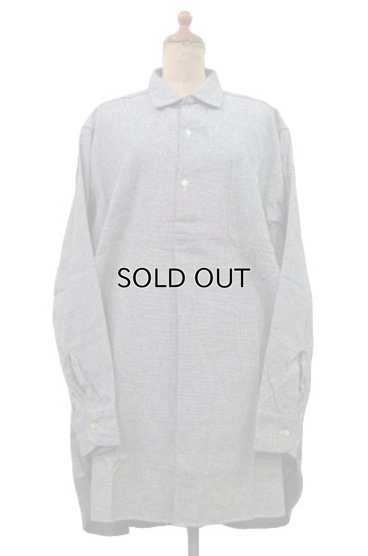 画像1: 1960's French Cotton Flannel Pullover Shirts DEADSTOCK　GREY　size M-L (表記 43) (1)