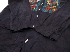 画像5: 1970's L/S Embroidery Cotton Shirts　BLACK　size M-L (表記 なし) (5)
