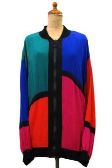 画像1: ~1990's "Pia Rucci" Multi Color Zip Up Jacket　Multi Color　size L (表記 1X) (1)