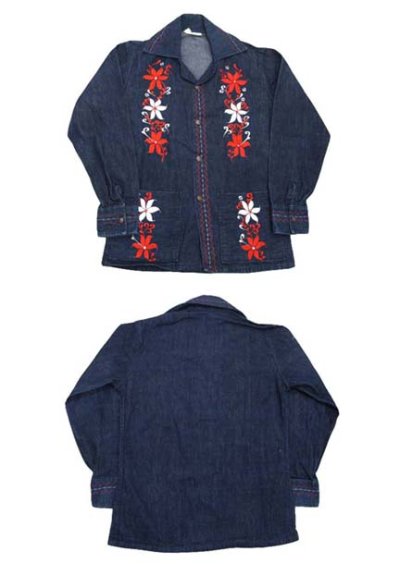 画像2: 1970's "Ruben's sa" L/S Embroidery Denim Shirts　Blue Denim　size S-M (表記 34)