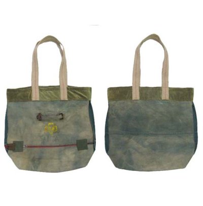 画像1: " Note and Pen "retouch" Tote Bag  -OLD US Military Duffle Bag + other fabric-　OLIVE