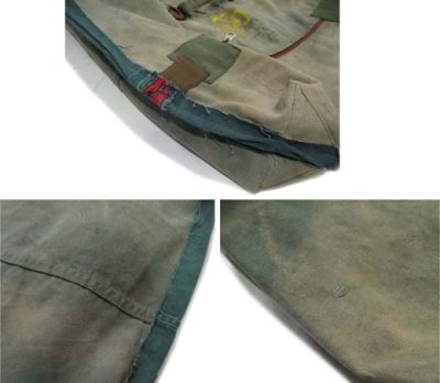 画像2: " Note and Pen "retouch" Tote Bag  -OLD US Military Duffle Bag + other fabric-　OLIVE