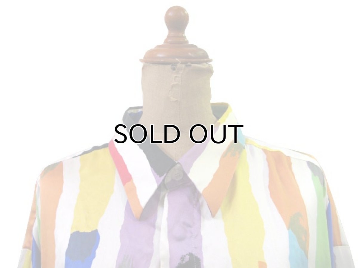 画像3: 00's~ "Genelli" Design L/S Silk Shirts　Multi color　size XL~ (表記 XXL) (3)