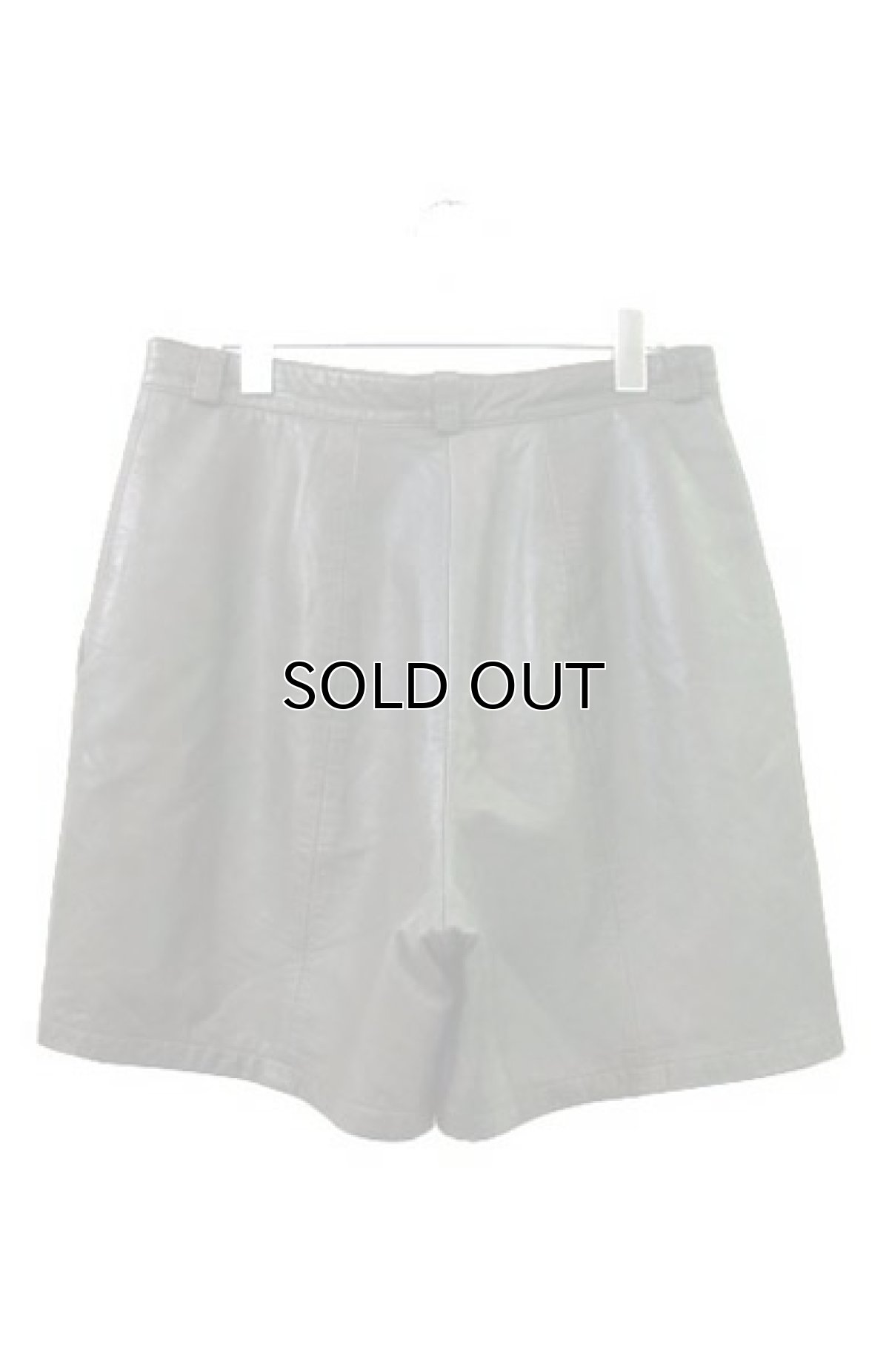 画像2: 1980's "LAMMNAPPA" Europe Leather Short Pants　OLIVE　size w31.5 inch (表記 不明)　 (2)