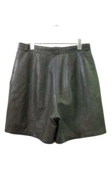 画像2: 1980's "LAMMNAPPA" Europe Leather Short Pants　OLIVE　size w31.5 inch (表記 不明)　 (2)