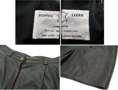 画像2: 1980's "LAMMNAPPA" Europe Leather Short Pants　OLIVE　size w31.5 inch (表記 不明)　