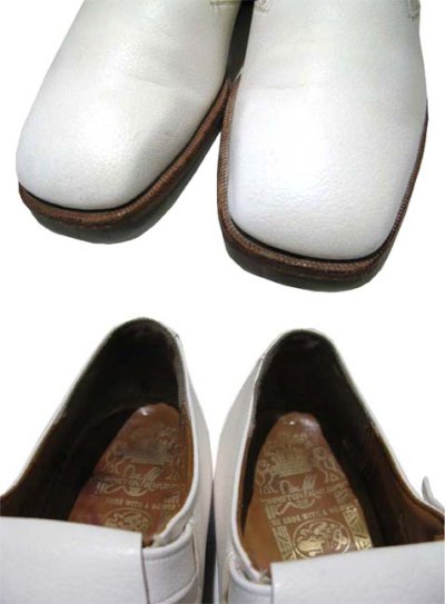 画像2: Johnston & Murphy "Aristocraft" Square Toe Leather Strap Shoes　WHITE　size 81/2 B 