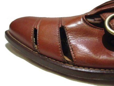 画像2: "Cable & Co." Strap Leather Shoes　mede in Italy　BROWN　size 8