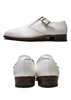 画像2: Johnston & Murphy "Aristocraft" Square Toe Leather Strap Shoes　WHITE　size 81/2 B  (2)