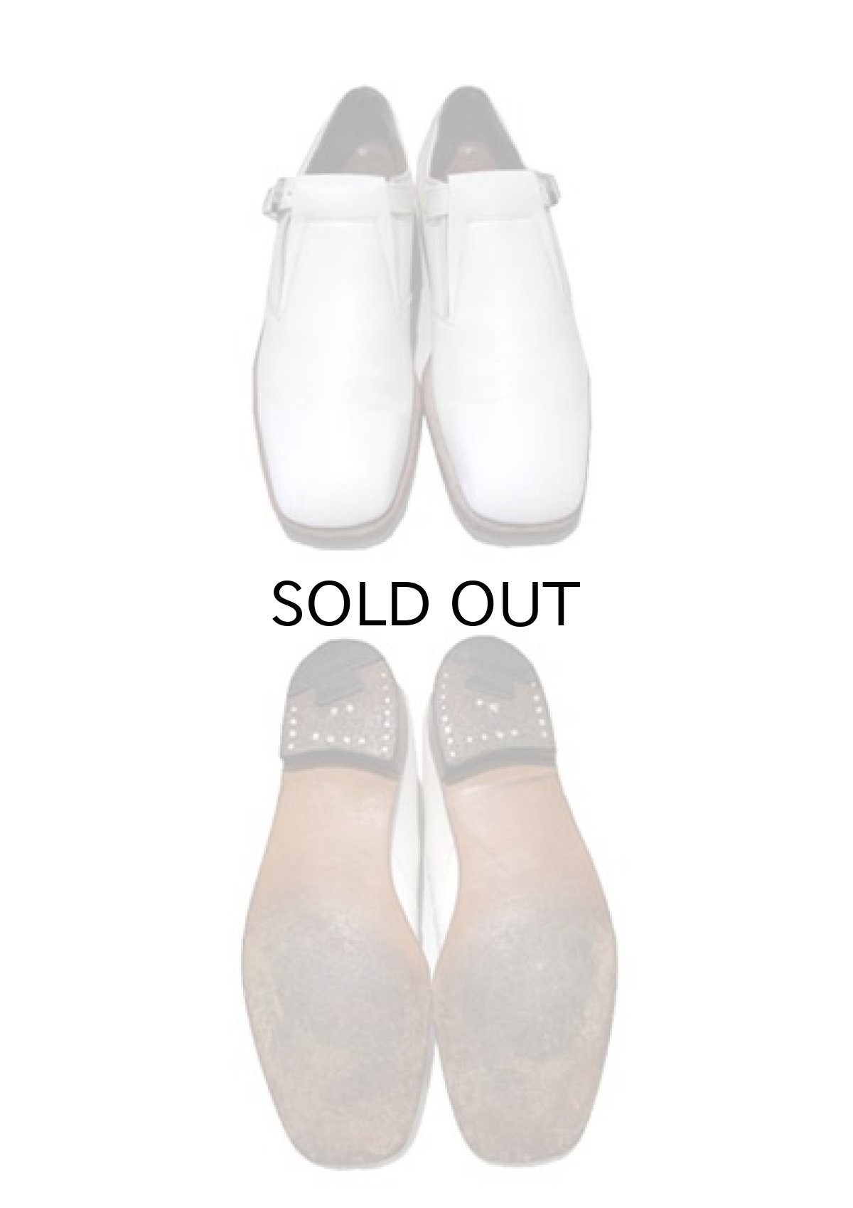 画像3: Johnston & Murphy "Aristocraft" Square Toe Leather Strap Shoes WHITE size 81/2 B  (3)