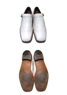 画像3: Johnston & Murphy "Aristocraft" Square Toe Leather Strap Shoes　WHITE　size 81/2 B  (3)