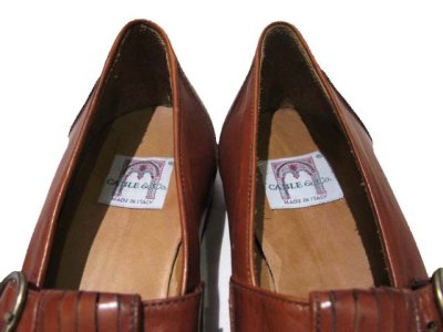 画像1: "Cable & Co." Strap Leather Shoes　mede in Italy　BROWN　size 8