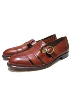 画像1: "Cable & Co." Strap Leather Shoes　mede in Italy　BROWN　size 8 (1)