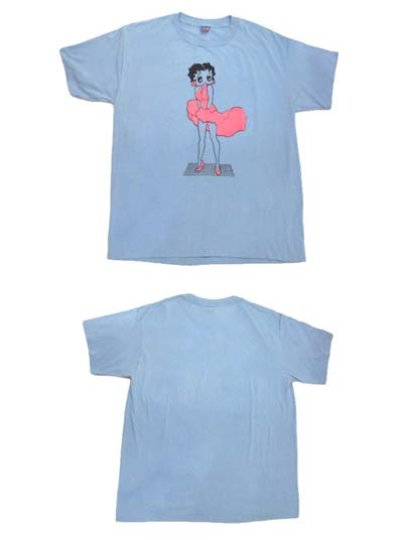 画像1: 1980's SUN "Betty Boop" Print T-Shirts　SAX BLUE　size XL (表記 XL)