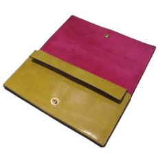 画像3: "JUTTA NEUMANN" Leather Wallet "the Waiter's Wallet"  color : Mustard / Pink 長財布 (3)