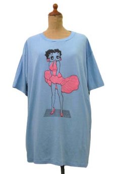 画像1: 1980's SUN "Betty Boop" Print T-Shirts　SAX BLUE　size XL (表記 XL) (1)