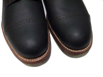 画像1: STACY ADAMS "MADISON LOW" Leather Shoes　matte BLACK - Brown Stitch -　size 7 1/2, 8