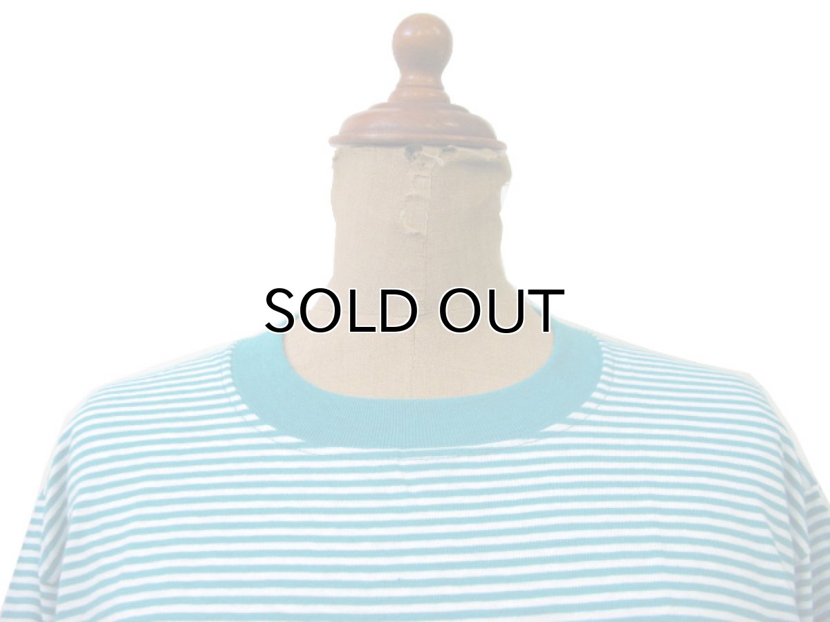 画像3: 1990's~ "TOWNCRAFT" Border Pocket T-Shirts DEADSTOCK GREEN / WHITE size M-L (表記 M) (3)