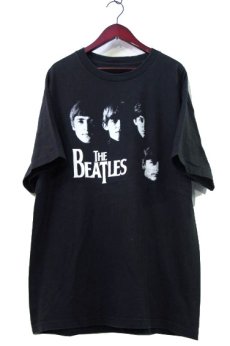 画像1: "THE BEATLES" Crew Neck Print T-Shirts　BLACK　size L (表記 なし) (1)