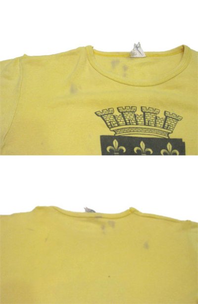 画像1: 1970's~ OLD Europe "MARMANDE" Print T-Shirts　YELLOW　size S (表記 2-3)