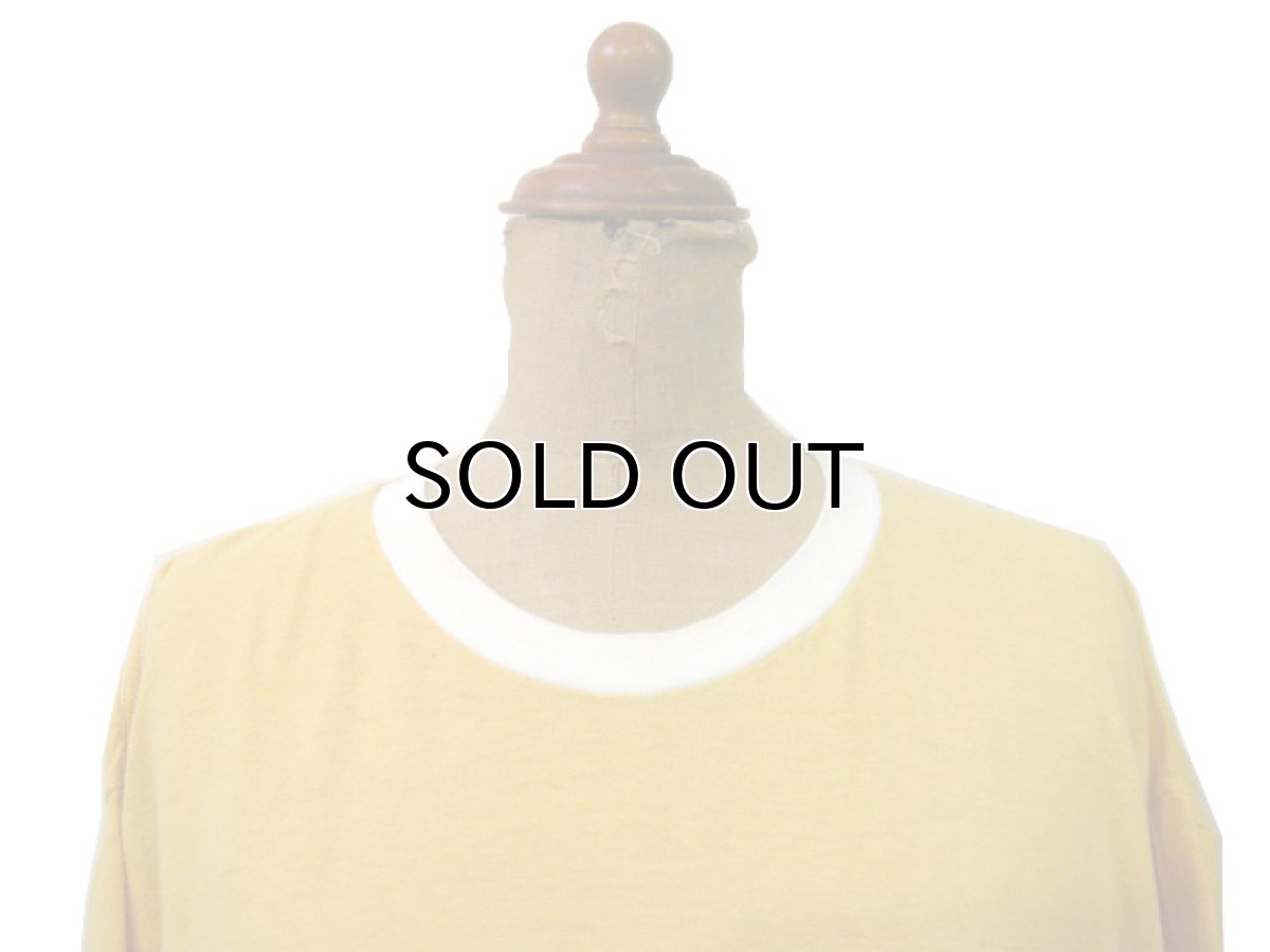 画像3: 1970's OLD Round Cut Trim T-Shirts YELLOW / WHITE size L-XL (表記 XL 46-48) (3)