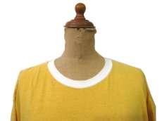 画像3: 1970's OLD Round Cut Trim T-Shirts　YELLOW / WHITE　size L-XL (表記 XL 46-48) (3)