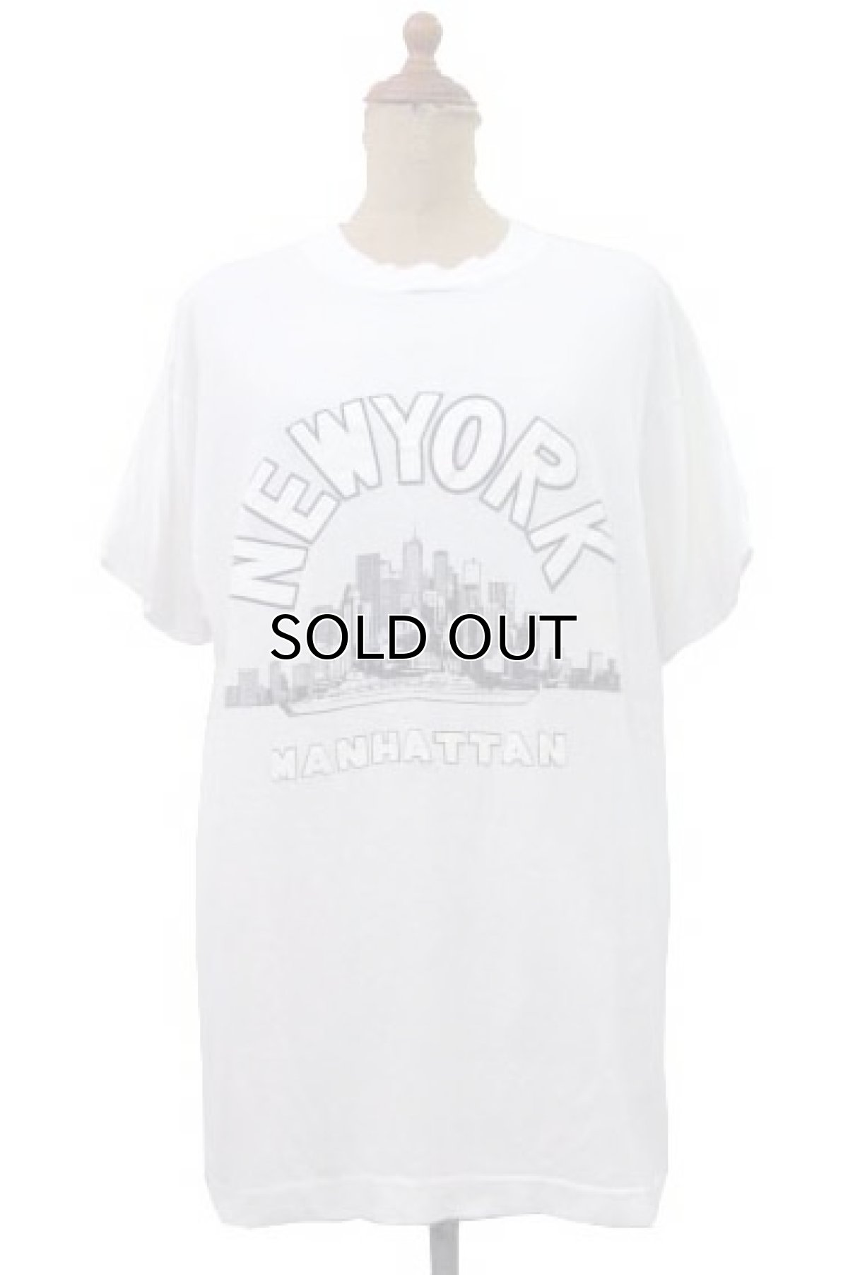 画像1: 1980's Screen Stars "NEW YORK " Print T-Shirts　WHITE　size L (表記 XL) (1)