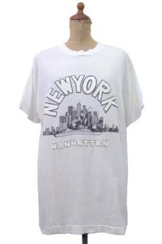 画像1: 1980's Screen Stars "NEW YORK " Print T-Shirts　WHITE　size L (表記 XL) (1)