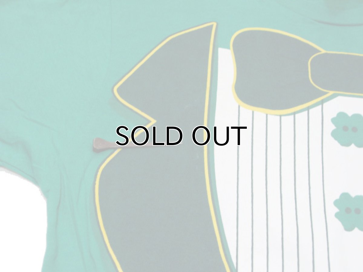 画像4: 1990's "Startee" Tuxedo Print T-Shirts　GREEN　size S (表記 S) (4)