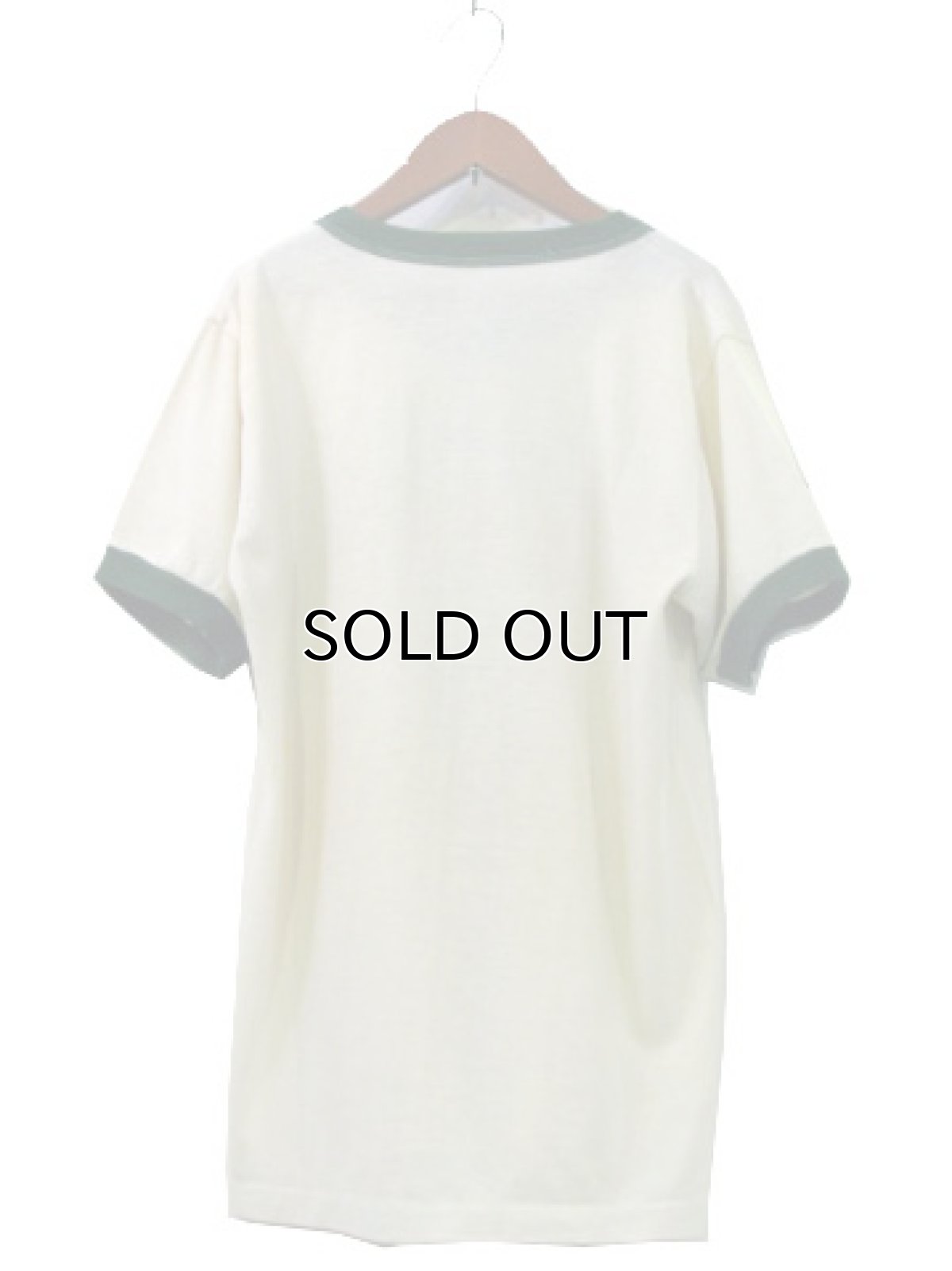 画像2: 1980's "Brendan BEHAN" Ringer T-Shirts NATURAL / GREEN size S (表記 不明) (2)