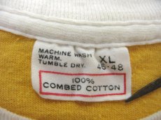 画像4: 1970's OLD Round Cut Trim T-Shirts　YELLOW / WHITE　size L-XL (表記 XL 46-48) (4)