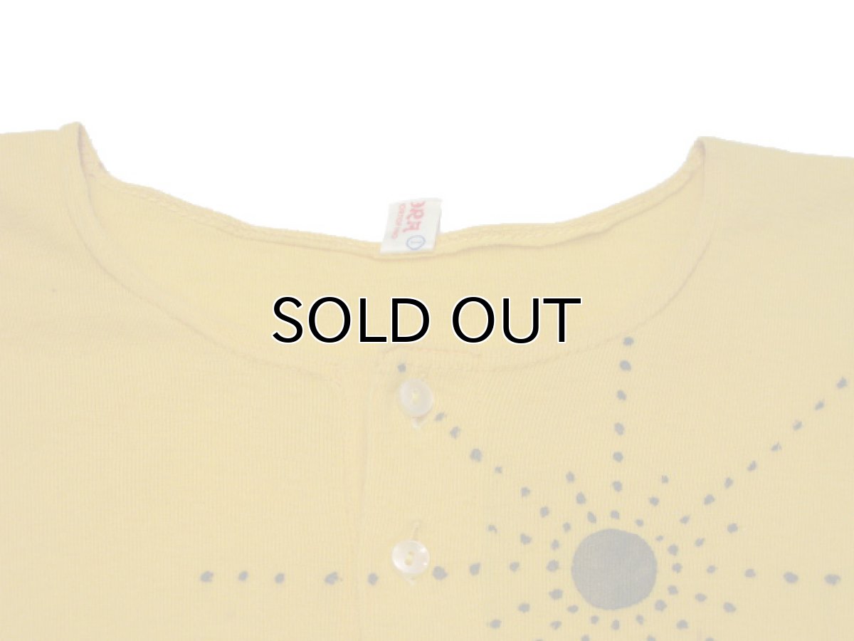 画像3: 1980's "ANCORA" Henley Neck Print T-Shirts YELLOW size S (表記 1) (3)