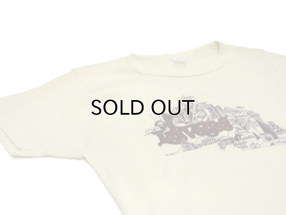 画像4: 1970's~ "LAS VEGAS" Print Rib T-Shirts Pale Yellow size S (表記 不明) (4)