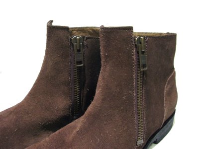 画像2: NEW "J.D. FISK" Side Zip Ankle Suede Boots　BROWN　size 9 1/2 ( 27.5cm )