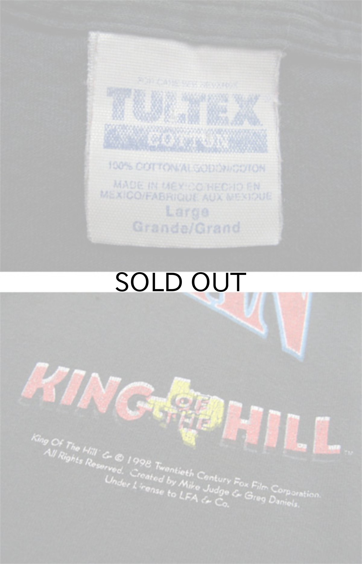 画像4: 1990's "King of the Hell" Print T-Shirts BLACK size L-XL (表記 L) (4)