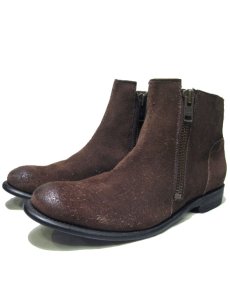 画像1: NEW "J.D. FISK" Side Zip Ankle Suede Boots　BROWN　size 9 1/2 ( 27.5cm ) (1)