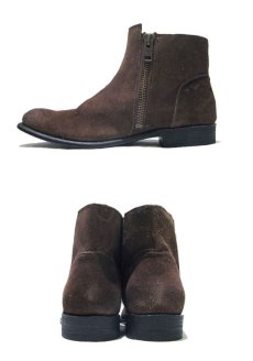 画像2: NEW "J.D. FISK" Side Zip Ankle Suede Boots　BROWN　size 9 1/2 ( 27.5cm ) (2)