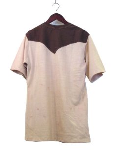 画像2: 1980's "OUTLAW" Western Yoke Print T-Shirts　BROWN / BEIGE　size S-M (表記 M) (2)