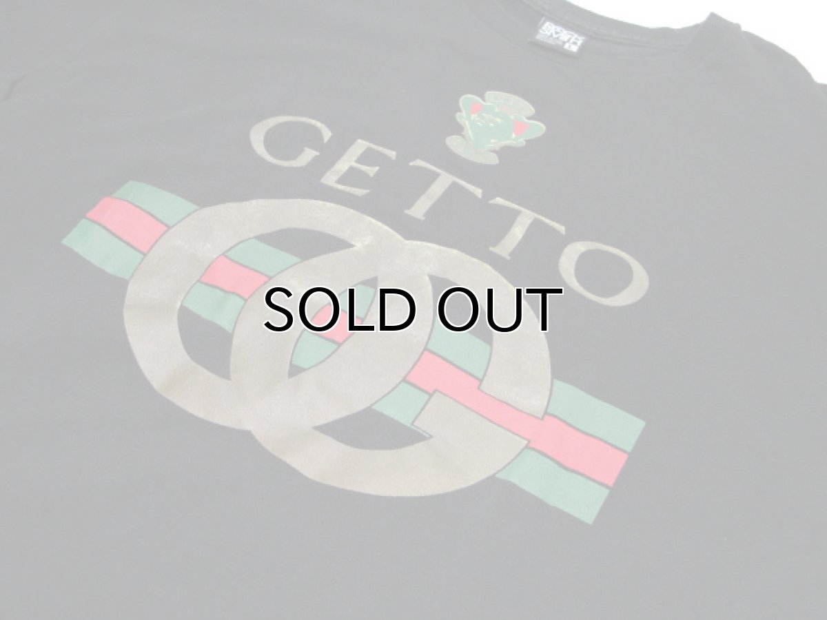 画像4: Rock Smith "GETTO" Parody T-Shirts　BLACK  size L (表記 L) (4)
