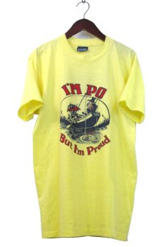 画像1: 1970's Sneakers "I'm PO" Print T-Shirts　YELLOW　size L (表記 L) (1)