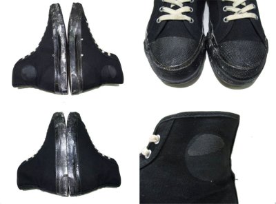 画像1: 1960-70's "SCATS " Canvas Basketball Shoes　BLACK　size 9 1/2 (27.5 cm)